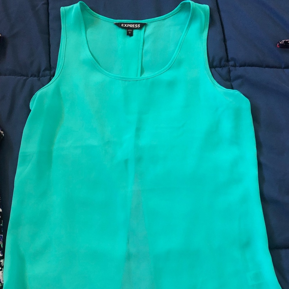 EXPRESS Women’s S/P Turquoise Tank Top Flyway Back